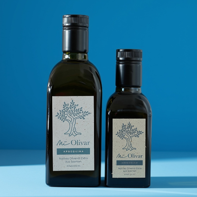 Mi Olivar Blaue Edition: mildes Arbequina-Olivenöl nativ extra in 250-ml- und 500-ml-Flasche